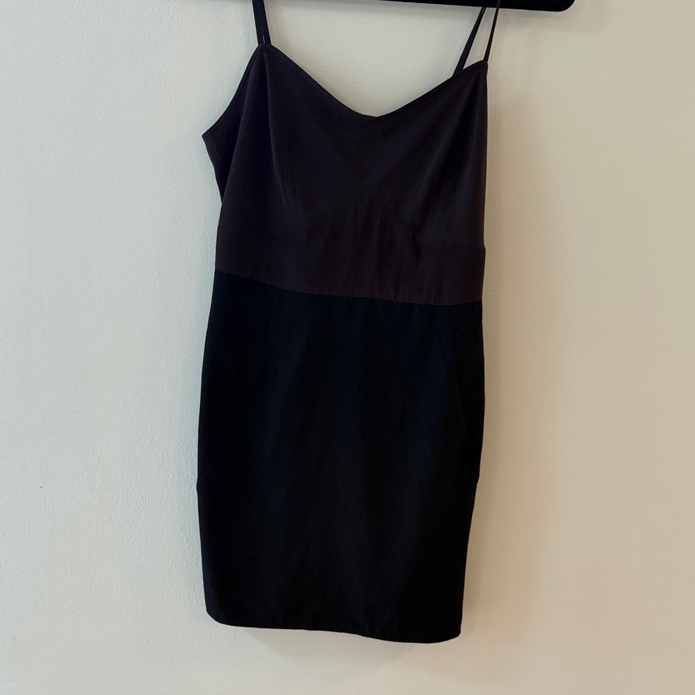 EUC - All Saints Two-Tone Black Slip Mini Dress